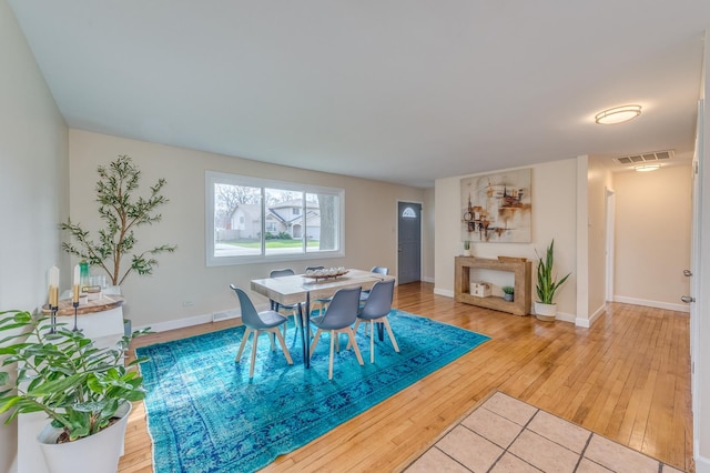 16112 Turner Ave, Markham, IL 60428 - dining space featuring visible vents, light wood-style flooring, and baseboards