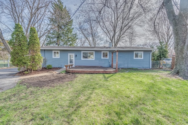 16112 Turner Ave, Markham, IL 60428 - rear view of property with a yard, fence, and a deck