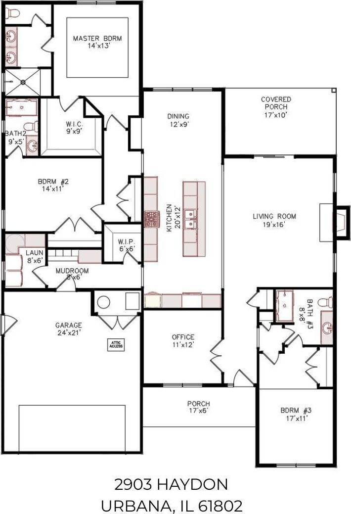 2903 Haydon Dr, Urbana, IL 61802 - view of home floor plan