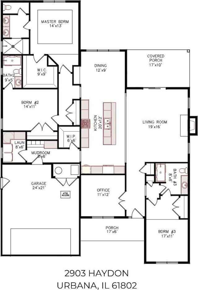 2903 Haydon Dr, Urbana, IL 61802 - view of home floor plan