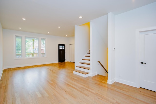 3621 N Richmond St, Chicago, IL 60618 - spare room with recessed lighting, light wood finished floors, and baseboards