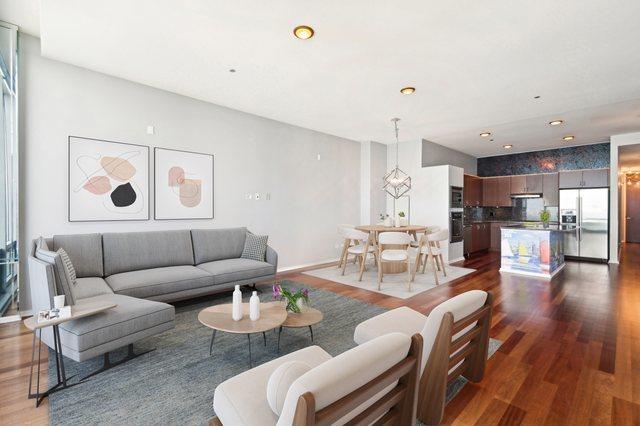 65 E Monroe St Unit 4521, Chicago, IL 60603 - living room with dark wood-style flooring