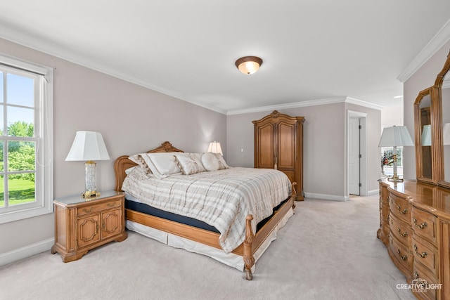 40W065 Fox Mill Blvd, Saint Charles, IL 60175 - bedroom featuring multiple windows, ornamental molding, baseboards, and light colored carpet
