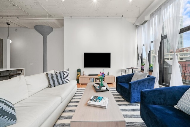 living room featuring wood finished floors