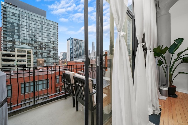 balcony with a city view