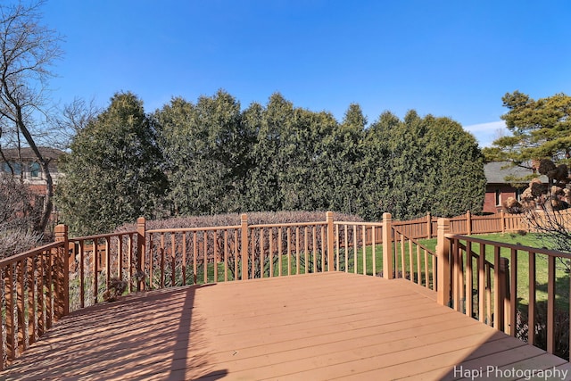 wooden terrace with fence