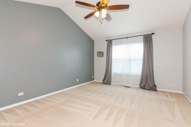 305 Fairmont Ct Unit 305, Saint Charles, IL 60175 - empty room featuring ceiling fan, light carpet, and high vaulted ceiling