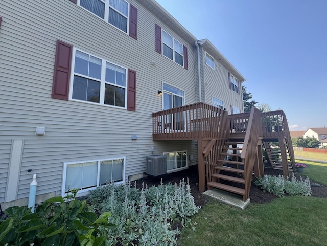 305 Fairmont Ct Unit 305, Saint Charles, IL 60175 - back of property with stairs and a wooden deck