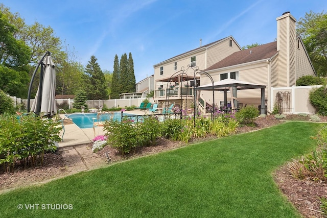 view of pool featuring a gazebo and a patio