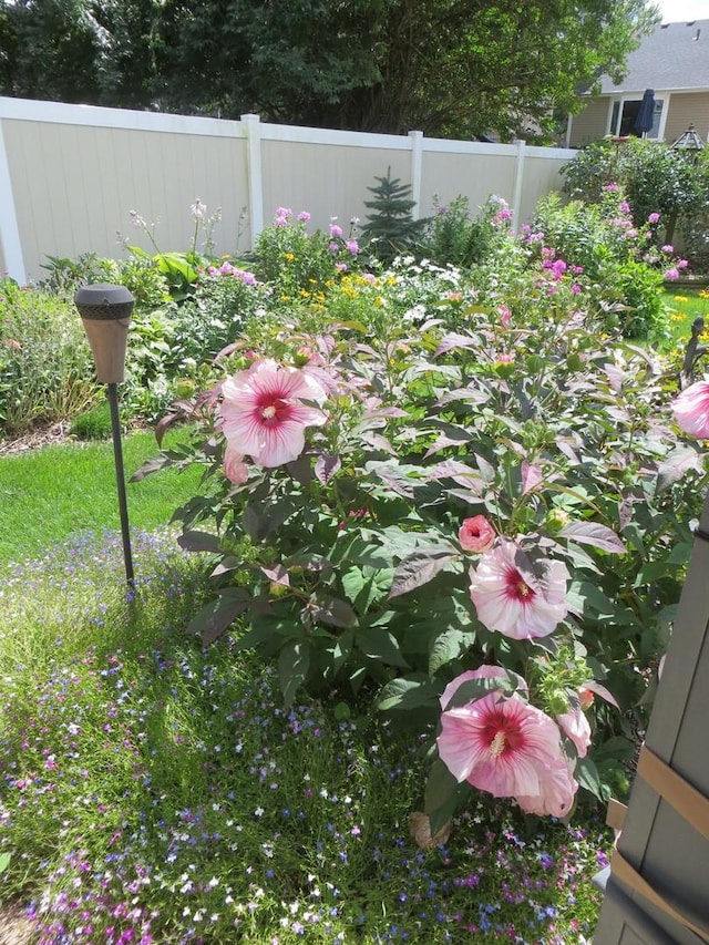 view of yard with fence