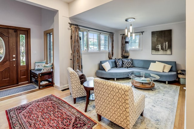 2609 Eisenhower Dr, Des Plaines, IL 60018 - living room with wood finished floors and crown molding