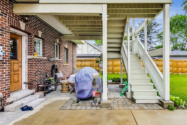 2609 Eisenhower Dr, Des Plaines, IL 60018 - view of patio / terrace with stairs and area for grilling
