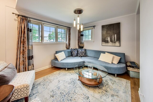 2609 Eisenhower Dr, Des Plaines, IL 60018 - living area featuring wood finished floors and crown molding