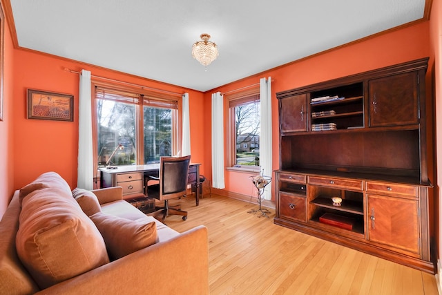 8209 N Oleander Ave, Niles, IL 60714 - office featuring light wood-style flooring and crown molding