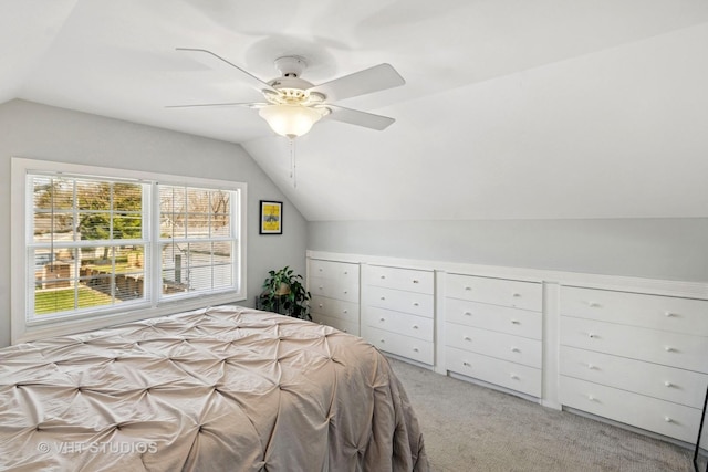137 S Hickory St, Palatine, IL 60067 - bedroom featuring vaulted ceiling, a ceiling fan, and light carpet