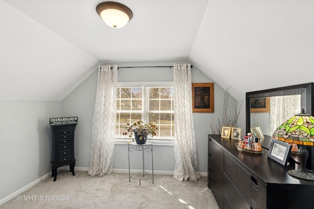137 S Hickory St, Palatine, IL 60067 - interior space featuring vaulted ceiling, carpet floors, and baseboards