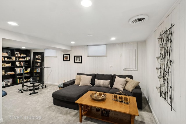 137 S Hickory St, Palatine, IL 60067 - carpeted living room featuring visible vents and recessed lighting