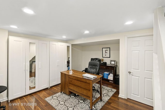 137 S Hickory St, Palatine, IL 60067 - office with dark wood-style flooring and recessed lighting