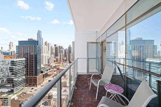 balcony with a view of city