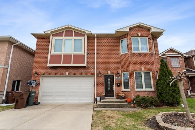 5305 Farwell Ave, Skokie, IL 60077 - view of front of home with an attached garage, driveway, and brick siding