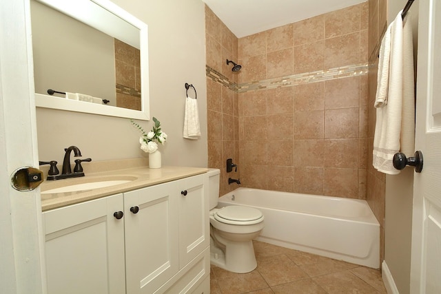 241 Butte View Dr N, Bolingbrook, IL 60490 - bathroom featuring toilet, tile patterned floors, vanity, and shower / washtub combination