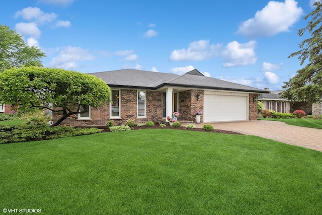1115 S Vail Ave, Arlington Heights, IL 60005 - view of front of house featuring driveway, an attached garage, brick siding, and a front lawn