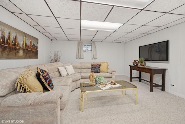 1115 S Vail Ave, Arlington Heights, IL 60005 - carpeted living room featuring a drop ceiling
