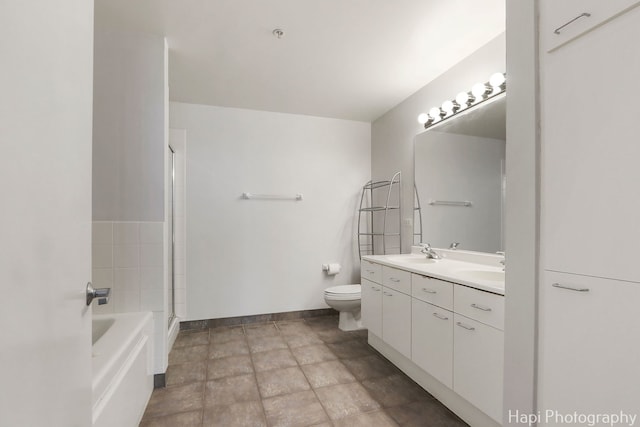 21 W Chestnut St Unit 1509, Chicago, IL 60610 - bathroom with double vanity, a shower with door, and a bath