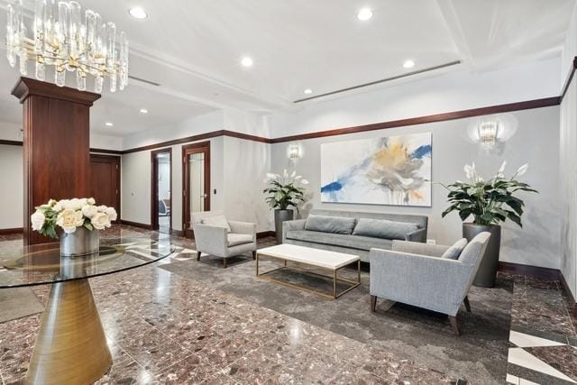 21 W Chestnut St Unit 1509, Chicago, IL 60610 - building lobby featuring recessed lighting