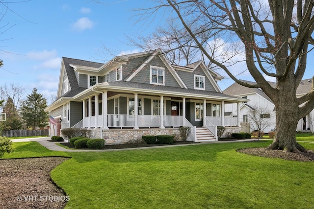 1605 N Chicago Ave, Arlington Heights, IL 60004 - view of front of home with covered porch, roof with shingles, a garage, and driveway
