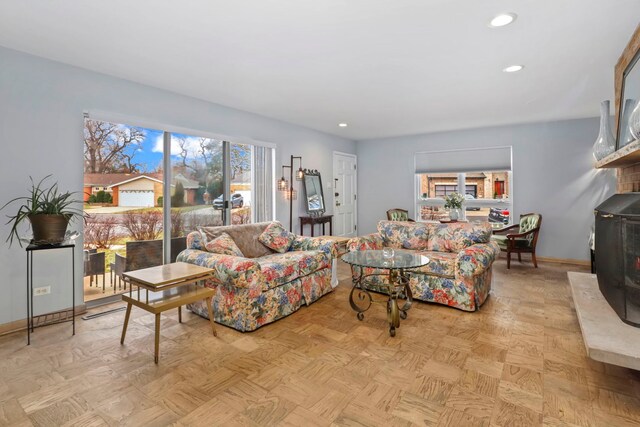 5770 N Forest Glen Ave, Chicago, IL 60646 - living area with baseboards and recessed lighting