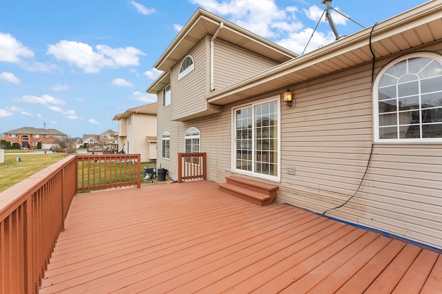 18020 Charlotte Dr, Lansing, IL 60438 - wooden deck featuring a yard and a residential view