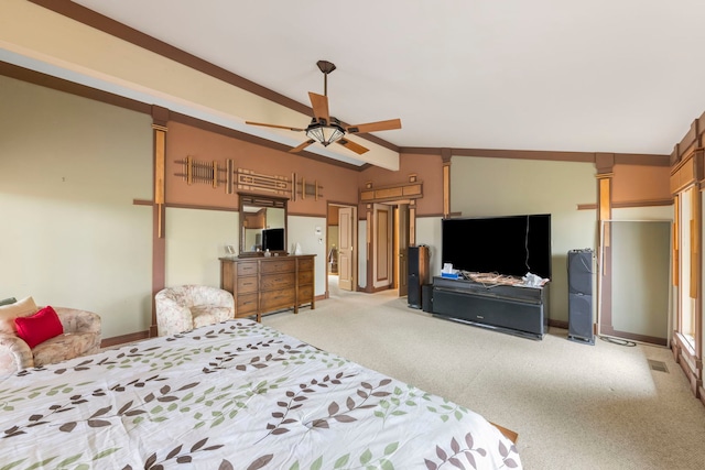 8712 W 121st St, Palos Park, IL 60464 - bedroom featuring light colored carpet, vaulted ceiling, and baseboards