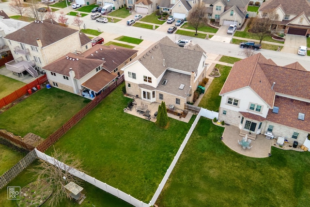 bird's eye view featuring a residential view