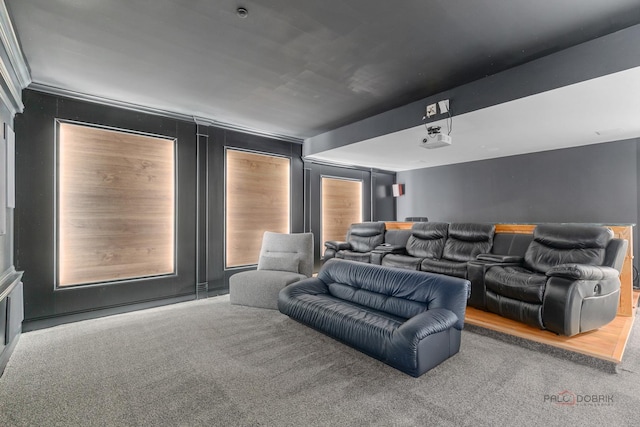 view of carpeted cinema