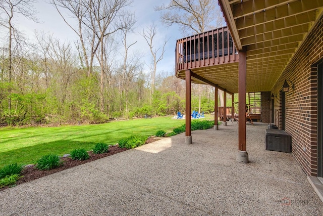 view of patio featuring a deck