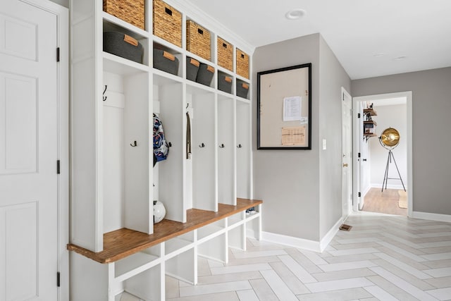 mudroom with baseboards
