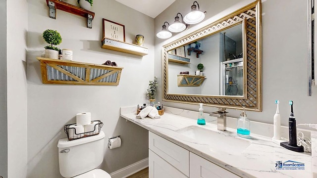 514 E Thornhill Ln, Palatine, IL 60074 - bathroom featuring toilet, vanity, and baseboards