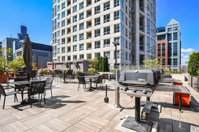 view of patio / terrace with a view of city