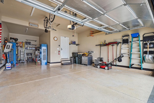 garage featuring a garage door opener