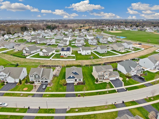 aerial view with a residential view