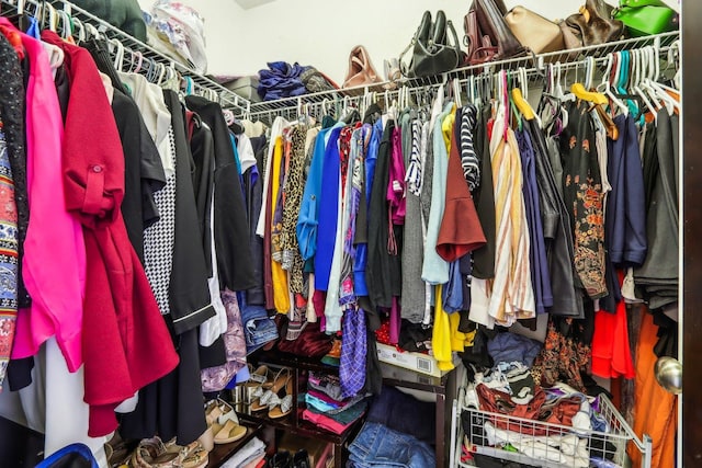 view of walk in closet