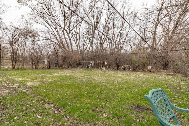 view of yard with a playground