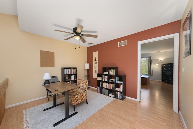 22W128 Butterfield Rd, Glen Ellyn, IL 60137 - office space with light wood-style floors, ceiling fan, and baseboards