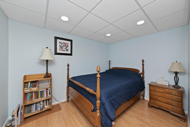22W128 Butterfield Rd, Glen Ellyn, IL 60137 - bedroom featuring a paneled ceiling, wood finished floors, recessed lighting, and baseboards
