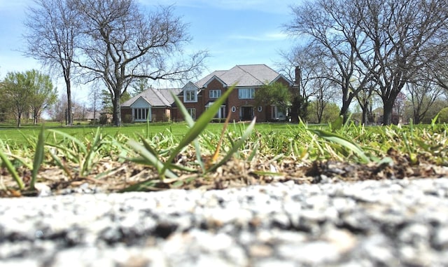 view of front of property with a chimney