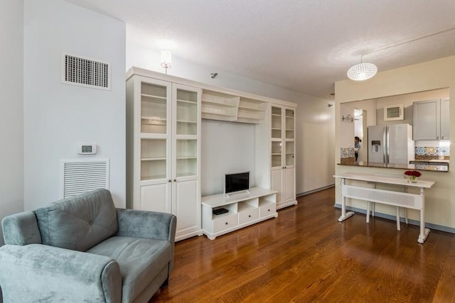400 N Lasalle Dr Unit 3706, Chicago, IL 60654 - living room with visible vents and dark wood finished floors