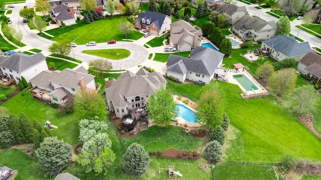 aerial view featuring a residential view