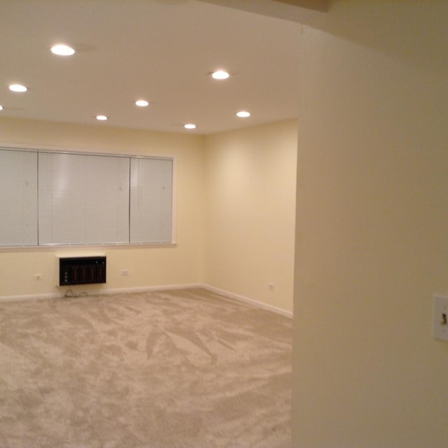 960 Shermer Rd Unit 2, Glenview, IL 60025 - basement with heating unit, recessed lighting, carpet, and baseboards