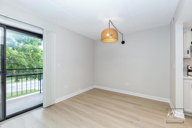 1221 Chalet Rd Unit 28-201, Naperville, IL 60563 - unfurnished dining area with light wood-style floors and baseboards
